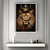 Quadro Decorativo Leão Rei com Coroa na internet