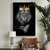Quadro Decorativo O Leão e a Coroa Dourada - comprar online