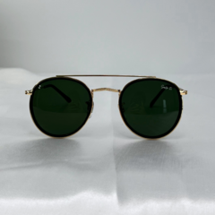 ÓCULOS DE SOL LOS ANGELES DOURADO LENTE VERDE UV400 UNISSEX