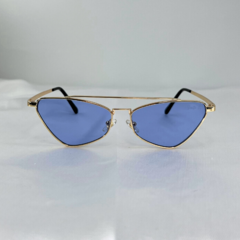 ÓCULOS DE SOL CHLOE AZUL COM DOURADO UV400