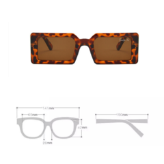 Oculos De Sol Kylie Animal Print Retangular Da Moda Uv400 Premium na internet