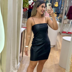 Vestido Couro Alcinha