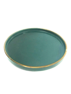 Bandeja verde de ceramica 25cm