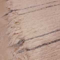 Alfombra de algodón 1 rayada gris rectangular 70x150cm - comprar online