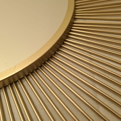Espejo Sol dorado rayos alambre 70cm - kazaru