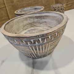 Bowl tallado en madera 24cm - tienda online