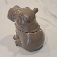 Hipopotamo ceramica gris vison con tapa 23cm - tienda online