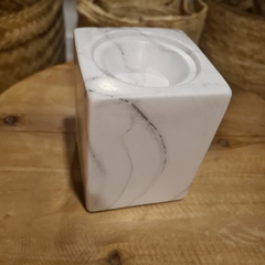 Candelabro portavela simil marmol ceramica cuadrado 11cm en internet