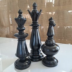 Set x3 Piezas de Ajedrez Negras de cerámica