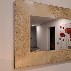 Espejo rectangular mandala madera XL 70x140cm - comprar online