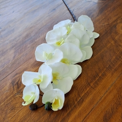 Vara Orquidea artificial Blanca con amarillo 96cm - kazaru