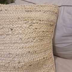 Almohadon de yute natural Blanco 45x45cm - comprar online