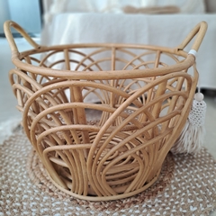 Canasto ondas rattan 44x30cm - tienda online