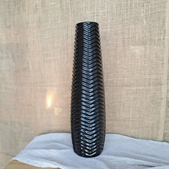Florero zigzag negro brillante cerámica 50cm - comprar online