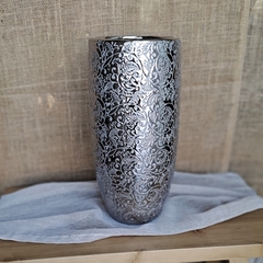 Florero jarrón plata arabescos 36cm - comprar online