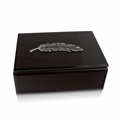 Birkin Caja negra lisa hebilla hoja grande 16x12x6cm