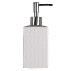 Dispenser Texturado Cerámica Blanco 17cm - comprar online