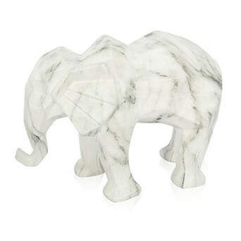 Elefante de cerámica simil marmol grande