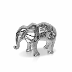 Africa elefante ceramica silver plata 18x13cm