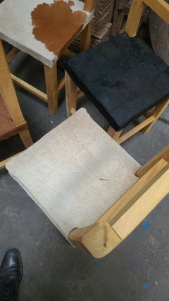 Imagen de Silla Algarrobo Blanco Asiento en cuero natural