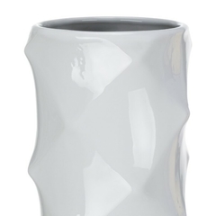 Florero blanco escamas cilindro grande 40cm - comprar online