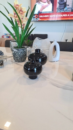 Rennes florero negro esfera grande 15x15cm en internet