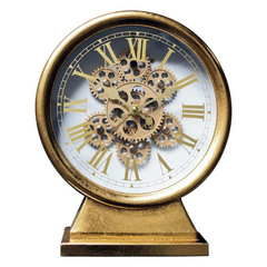 Reloj mesa dorado mecanismo movil 29cm