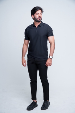 Camisa Polo Tech Preto - Zíper - Uomini