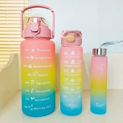 (Kit 3 Peças) - Garrafas De Água - Com Frases Motivacionais Até 2L Colorida