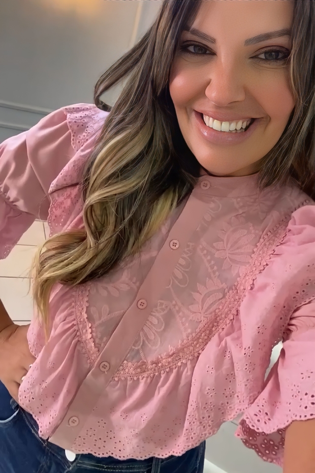 Camisa feminina cheap com renda