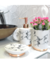 Kit Lavabo/Banheiro em Cerâmica Branco Marmorizado Rose 3 peças - loja online