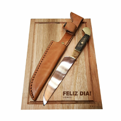 Tabla y cuchillo 12cm Inox 440 en Vaina PERSONALIZADO - Dia Del TRABAJADOR - comprar online
