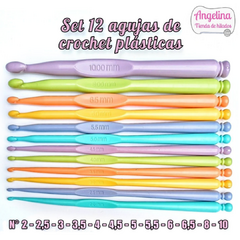 Set 12 agujas de crochet de plástico