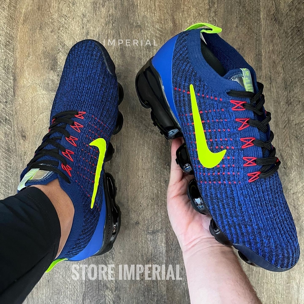 Vapormax 3.0 Azul logo Amarelo - Store Imperial