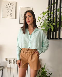 CAMISA CROP RAYAS - tienda online