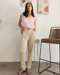 PANTS LINO CREMA - tienda online