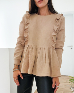 BLUSA VOLADOS BEIGE