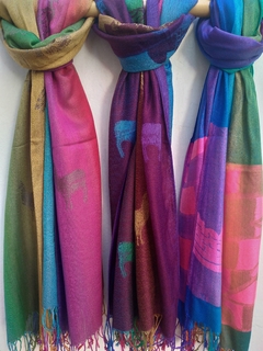 Chalinas / Pashminas livianas multicolores