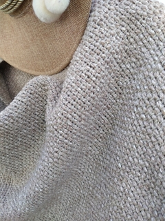 Chal / Manta en telar lana de oveja Gris claro - comprar online