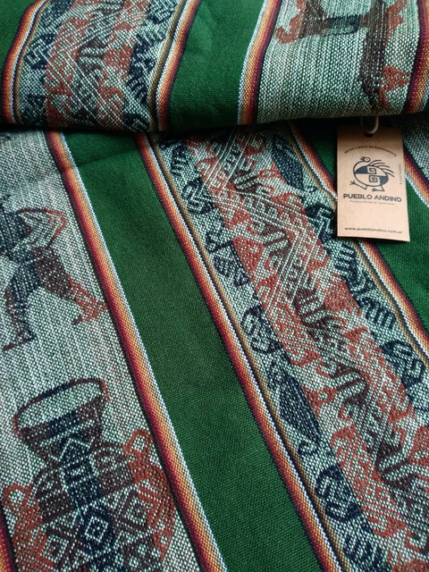 Aguayos Norteños inca Verde opaco 2.10 mts x 1.10 mts