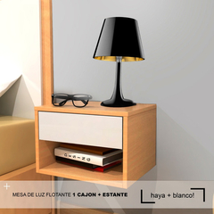 Mesa De Luz Flotante 1 Cajon Y Hueco Moderna Minimalista - comprar online