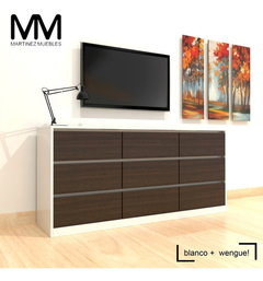 Comoda Minimalista 180x75 Cajones Con Guias Metalicas - tienda online