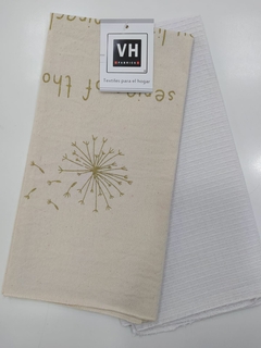 VH Fabrics Repasador Navideño Set x2 Tussor + Nido (NAV01RE) - tienda online