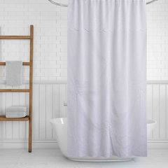 City Blanco Cortina de Baño Bordada Bicolor (BAÑ008CB) - comprar online