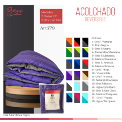 Blanco Paris Acolchado 1½ Basic Reversible (ACO106BP)