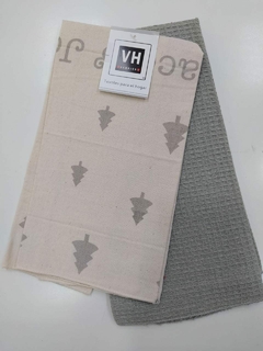 VH Fabrics Repasador Navideño Set x2 Tussor + Nido (NAV01RE)