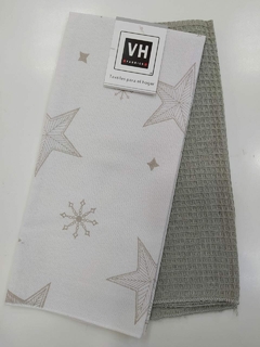 VH Fabrics Repasador Navideño Set x2 Tussor + Nido (NAV01RE) en internet