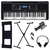 Kit Teclado Musical Arranjador Yamaha PSR E373 61 Teclas + Suporte X + Fone de Ouvido + Suporte de Partituras + Fonte