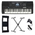 Kit Teclado Musical Arranjador Yamaha PSRE473 + Suporte X
