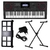 Kit Teclado Musical CT X5000 Preto CASIO 61 Teclas MIDI/USB + Suporte X + Fonte + Suporte de Partituras